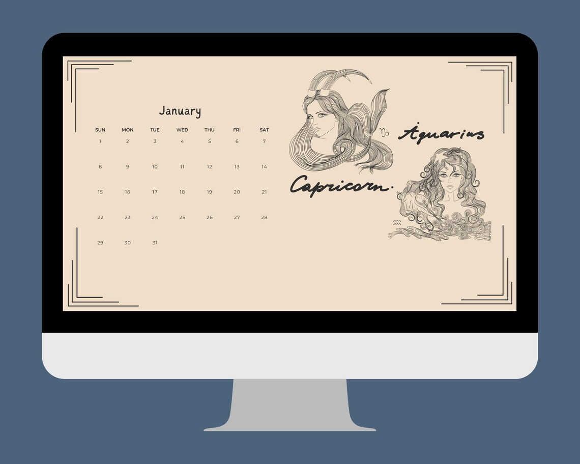 2023 Zodiac Desktop Wallpaper Calendar Astrology Mac Etsy