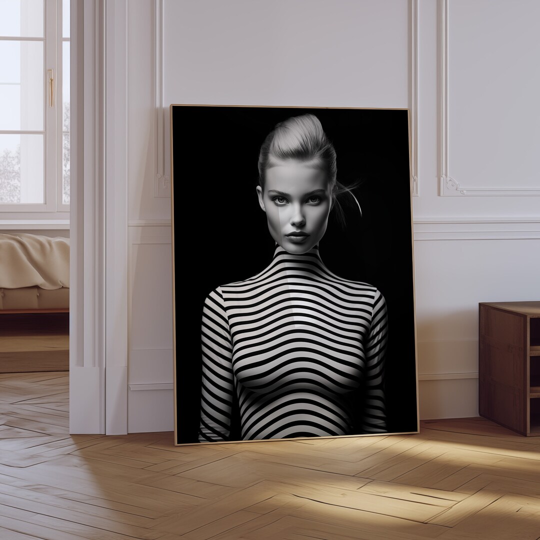 Monochrome Fashion Photography Print - Feminine Poster - Digital ...