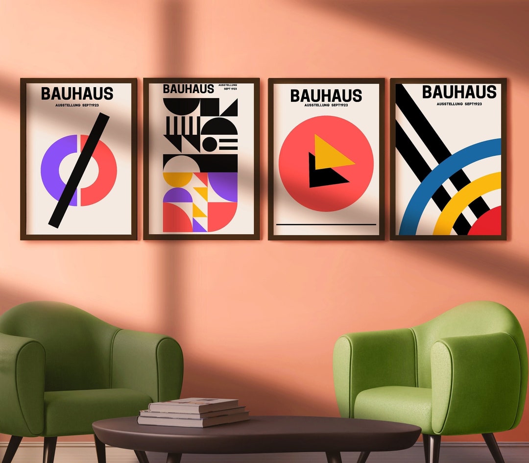 Set of 4 Bauhaus Printable Wall Art, Instant Download, Bauhaus, Art ...