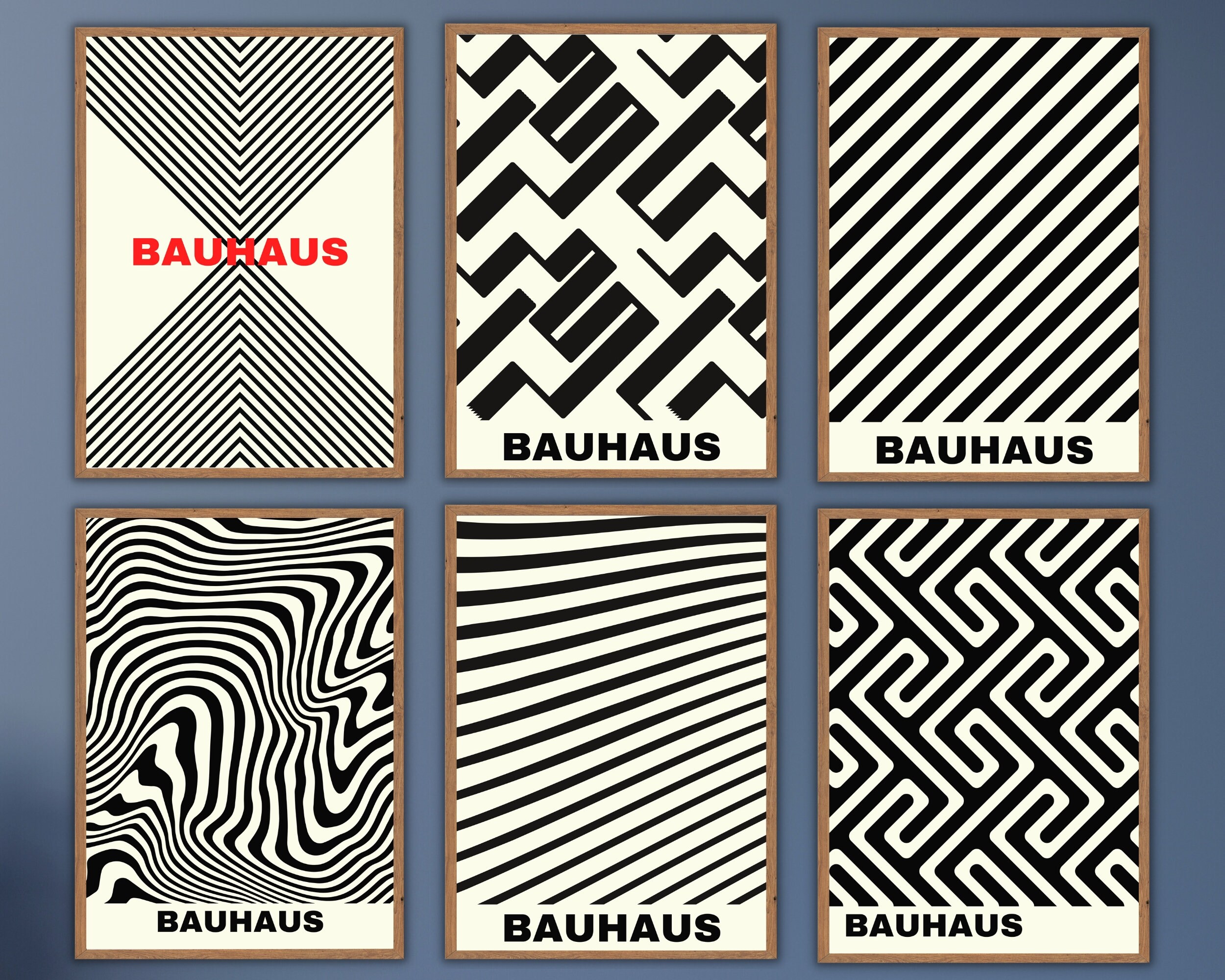 Bauhaus Printable Exhibition Posters Set of 6, Bauhaus Print, Bauhaus ...