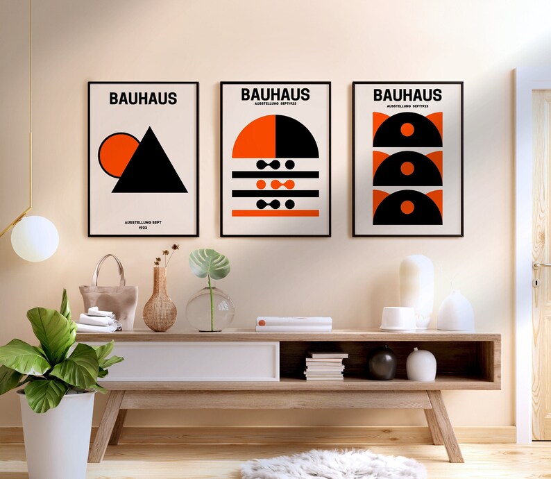 Bauhaus Printable Exhibition Poster Set of 3 Mid Century - Etsy