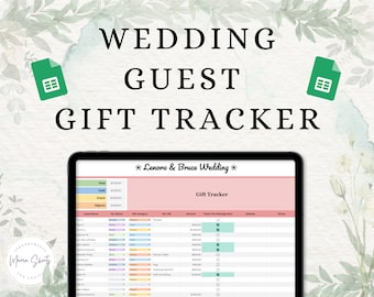 Wedding Guest Gift Tracker Google Sheets Spreadsheet