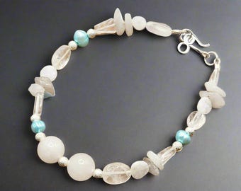 Elegant Winter Snow Queen Bracelet Genuine Mixed Gemstone Bracelet For Women