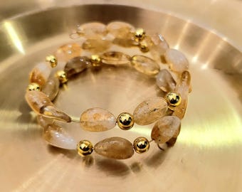 Yellow Gemstone Cuff Bracelet