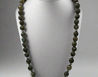 Semiprecious Gemstone Jewelry Handmade Semi Precious Gemstone Necklace Gem Stone Labradorite One of a Kind Handmade Jewelry For Her Gift