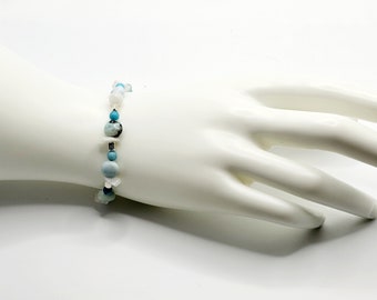 Mixed Blue Gemstone Bracelet For Women Genuine GemstoneAdjustable Bracelet For Gift