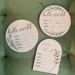 Faire-part de bébé, Cartes d'étape importante, Nouveau bébé, Cadeau de naissance, Bonjour tout le monde