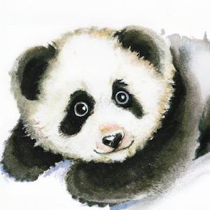 Create a Serene Nursery with a Beautiful Watercolor Baby Panda Digital Download - Adorable Panda Illustration for Baby&#39;s Room Decor