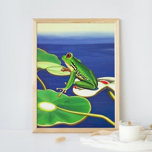 Japanese Frog in Ukiyo-e Style: Printable Digital Download, Digital Print for Home Décor, Frog in Ukiyo-e Style Digital Wall Art, Gift