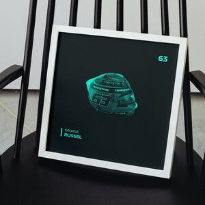 George Russel Mercedes AMG F1 Team Aesthetic Helmet Poster Formula 1