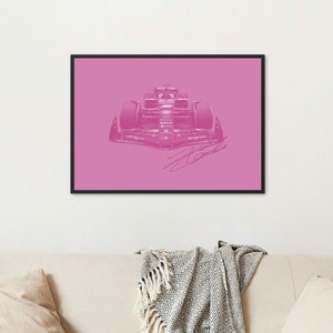 Charles Leclerc Scuderia Ferrari Fórmula 1 Rosa Estética Rosa Póster de pared