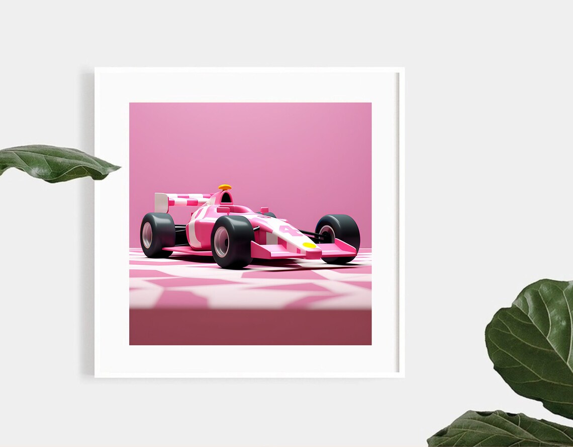Barbie-inspired Pink 3D Formula 1 Racing Digital Artwork - Etsy