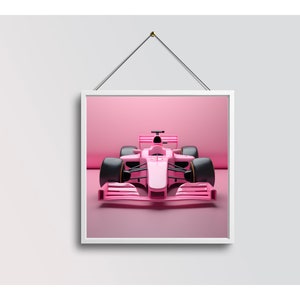 Formula 1 Barbie-inspired Pink 3D Racing Car L Digital Art L Home Decor ...