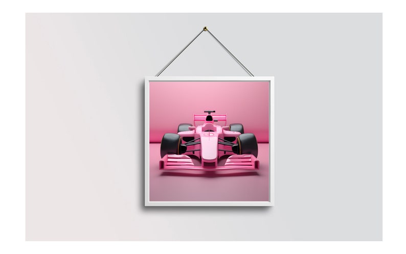 Formula 1 Barbie-inspired Pink 3D Racing Car L Digital Art L Home Decor ...