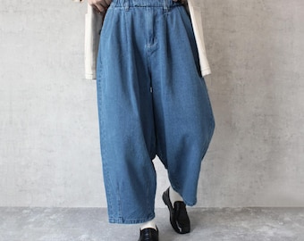 Japanese Imported Denim Cropped Circus Trousers