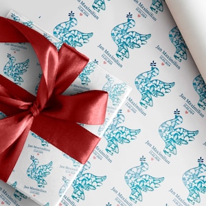 TAUFE * Kommunion * Modernes Geschenkpapier * mit Namen und Datum * Individuell von XS bis XXL *Konfirmation * Firmung * Taube mit Ölzweig