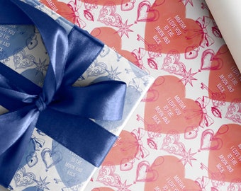 Mother's Day wrapping paper in a vintage look for love * with free text * Wrapping paper from XS to XXL GIANT SHEET up to 5 meters (!)