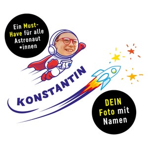 Astronauta * Razzo * Carta da regalo individuale dalla XS alla XXL Foglio gigante fino a 5 metri (!) * FOTO con nome * Regalo da sogno per i bambini