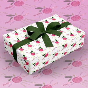 Papel de regalo de manzana atrevido de XS a XXL * personalizado con nombre * (cumpleaños) * fecha * texto individual * regala alegría