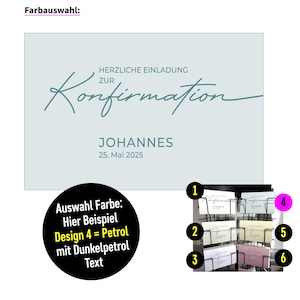 Moderne Einladungskarten zur KONFIRMATION * Personalisiert mit Namen, Datum + Einladungstext * Passende Umschläge inklusive * Naturpapier