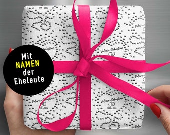 SILBERHOCHZEIT 25 Jahre * Persönliches Geschenkpapier * Formate XS bis XXL * Optional: Karte mit Umschlag * 2000-2025 * perfektes Geschenk
