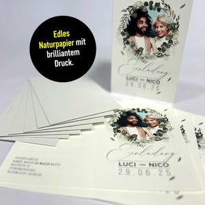 Design + DRUCK Einladungskarten-Set zur HOCHZEIT * Personalisiert mit FOTO, Namen, Datum + Einladungstexte * Passende Umschläge inklusive