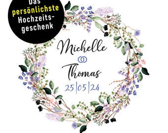 Hochzeit auf dem Land * Persönliches Geschenkpapier * Formate XS bis XXL * Passende Karte auf Naturpapier mit Umschlag optional erhältlich