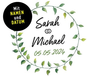 Geschenkpapier für Hochzeit * Individuelles Geschenkpapier von XS bis XXL RIESENBOGEN bis 5 Meter (!) * personalisiert mit Wunschnamen+Datum