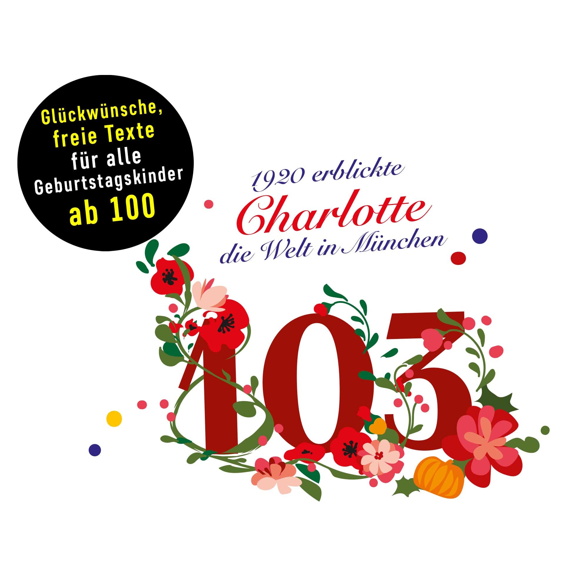 ¡Ups! 100 años en adelante * 101*102*103*104 que hay que celebrar * Papel de regalo individual * Cumpleaños con nombre + texto deseado