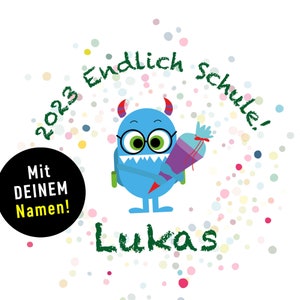 Schulanfang 2025 Monstermäßig * Mut zur Einschulung * Individuelles Geschenkpapier * XS bis XXL RIESENBOGEN bis 5 Meter * Namen + Wunschtext
