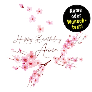 Traumhafte Kirschblüten als Geschenkpapier * personalisiert mit Wunschtext * optionale Klappkarte mit Umschlag * von XS–XXL bis 5 Meter