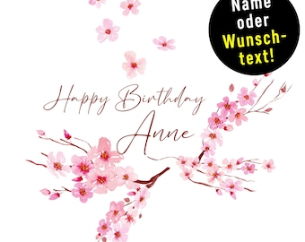 Traumhafte Kirschblüten als Geschenkpapier * personalisiert mit Wunschtext * optionale Klappkarte mit Umschlag * von XS–XXL bis 5 Meter