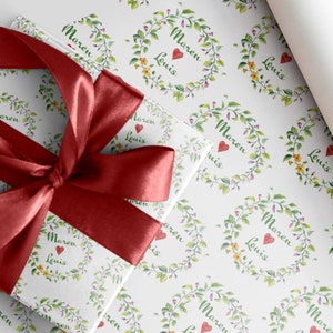 Geschenkpapier für Hochzeitspaar oder Lieblingsmensch * Individualisiert von XS bis XXL (bis 5 Meter) * personalisiert * Karte Hochzeit