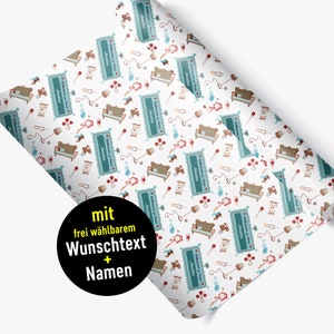 Papier cadeau joyeux pour déménagement * emménagement * nouvel appartement * nouvelle maison * personne avec nom et date * formats XS à XXL * 2 designs