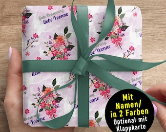 GUTE BESSERUNG aufheiterndes Geschenkpapier - personalisiert * Genesungswünsche *Kopf hoch* mit Namen* Freie Texte möglich * Formate ab XS