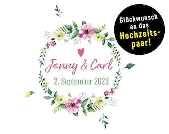 Designpapier für Hochzeit o Geburtstag * Individuelles Geschenkpapier von XS bis XXL RIESENBOGEN bis 5 Meter (!) * mit 1 oder 2 Wunschnamen