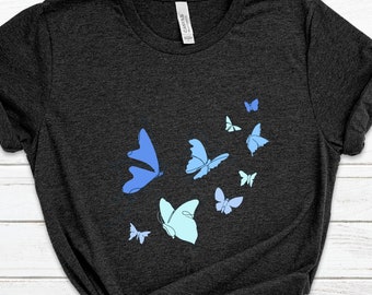 Elegant retro butterfly drawing artistic t-shirt, Butterflies Shirt Gift For Nature Lover, Cute Butterfly Shirt, Trendy Insect Shirt