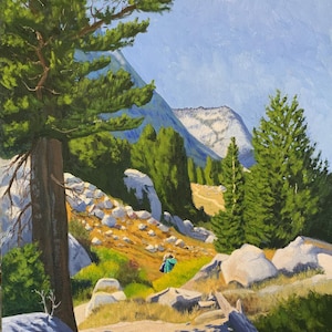Vogelsang Peak Oil Painting: Yosemite Hiking Trail Landscape Art
