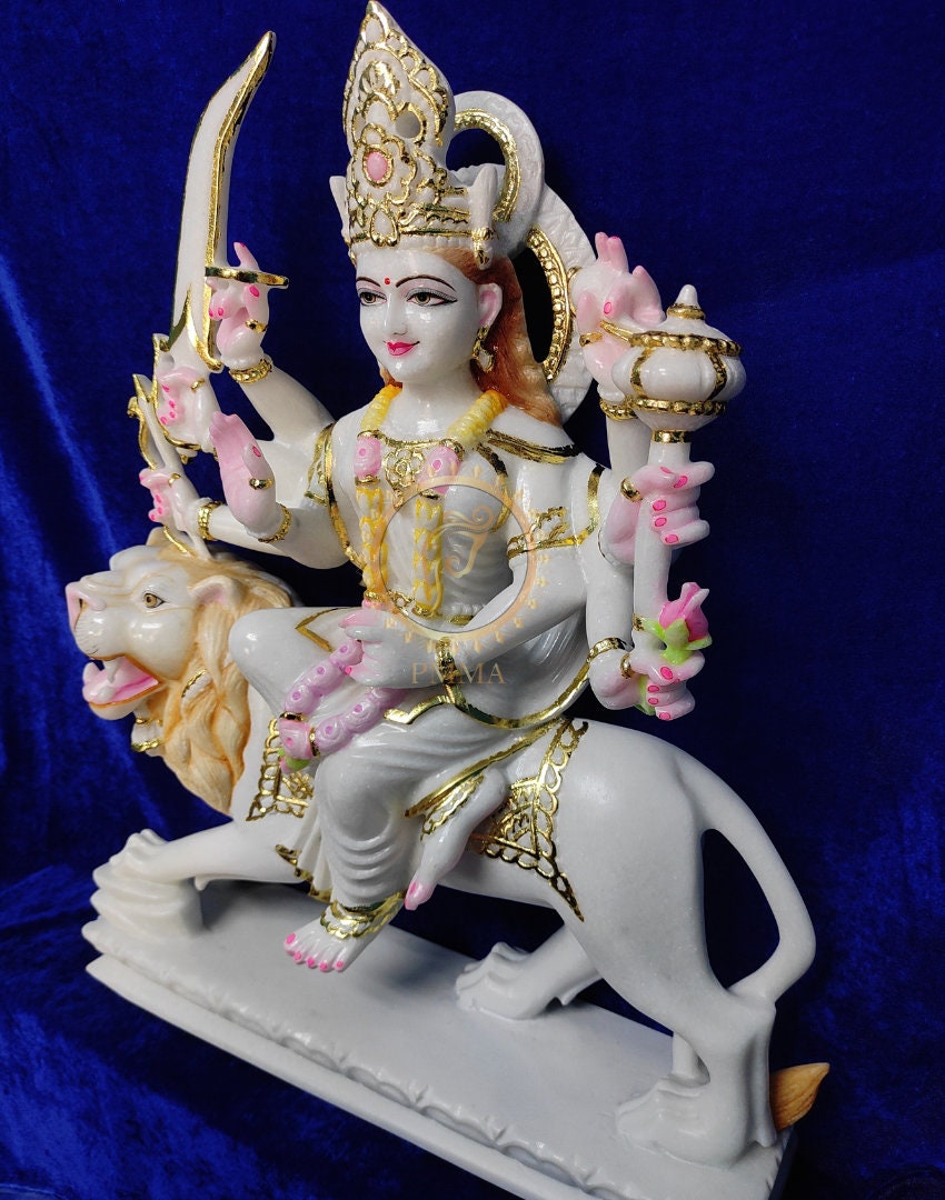 Durga Statue Idol Hindu God Idol Marble Durga Statue Durga Etsy