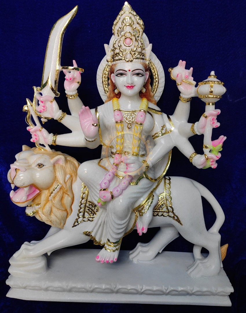Durga Statue Idol Hindu God Idol Marble Durga Statue Durga Etsy