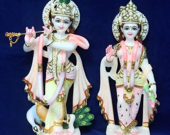Marble Radha Krishna Statue, White Marble Radha Krishna Idol For Home,  Marble God Statue Religious Gifts Decor, Radha Krishna Statue Idols
