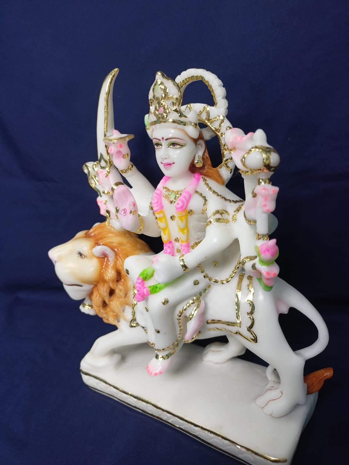 Maa Durga Statue,23 Cm Resin Bengali Devi for House, Goddess Devi