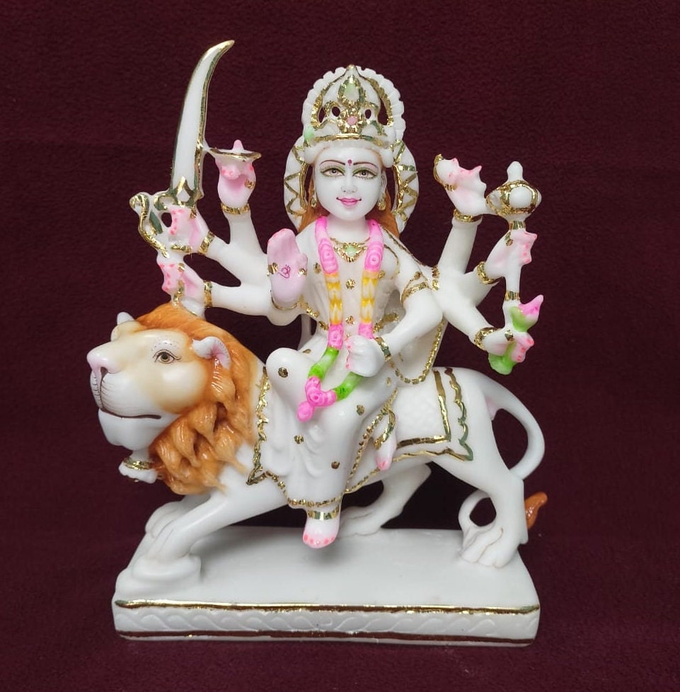 Maa Durga Statue,23 Cm Resin Bengali Devi for House, Goddess Devi