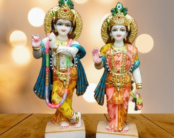 White Marble Radha Krishna  Statue, Radha Krishna Idol, For The Temple, to Decorate Home, Showroom, Gifted Statue