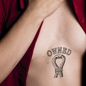 OWNED & ROPE kinky freches bdsm temporäres Tattoo!