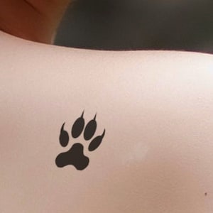 WOLF FOOTPRINT temporary tattoo in black