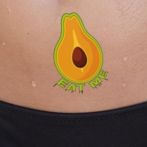 AVOCADO Æ JE erotisches lustiges sexy temporäres Tattoo in Farbe. Setzt eine klare Botschaft!