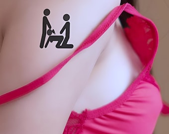 DOPPELPENETRATION freches heißes sexy kinky Tattoo in schwarz. Zwei sind besser als einer!