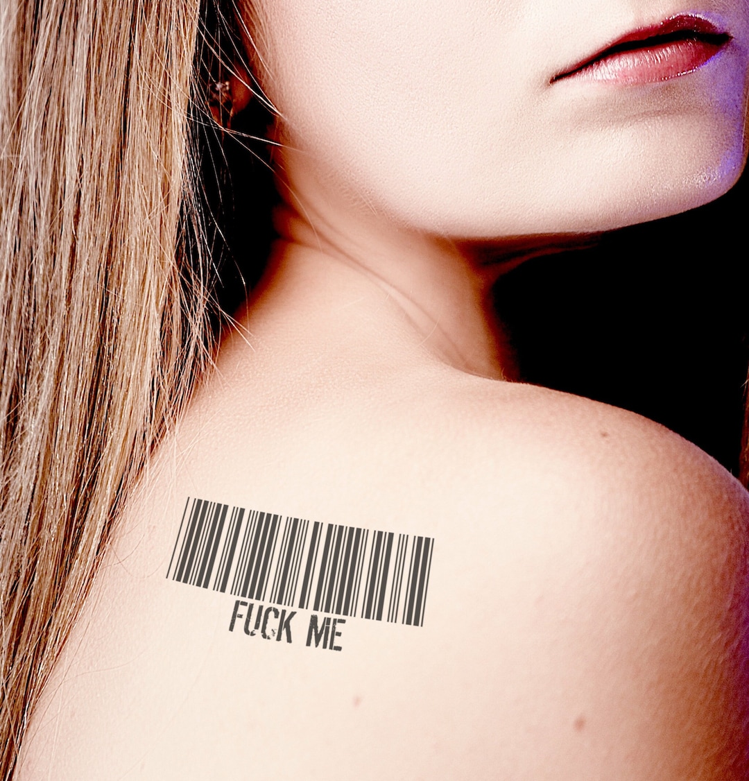 FUCK ME BARCODE Naughty Sexy Erotic Tattoo in Black for Those Who Want — free download