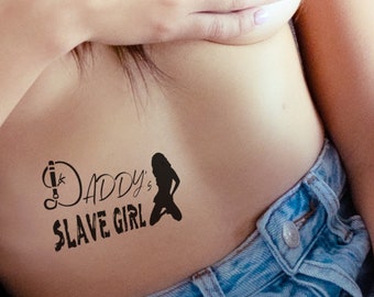 Daddy's Slave Girl Temporary Tattoo